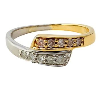 9ct gold Diamond crossover Ring size N